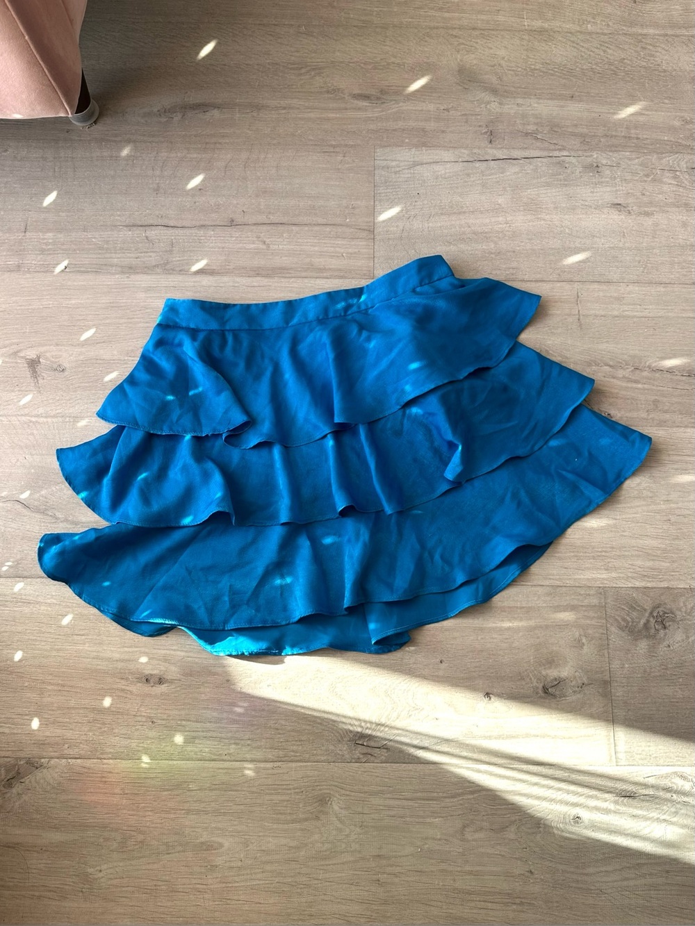 Zara Blue Ruffle Tiered Skirt